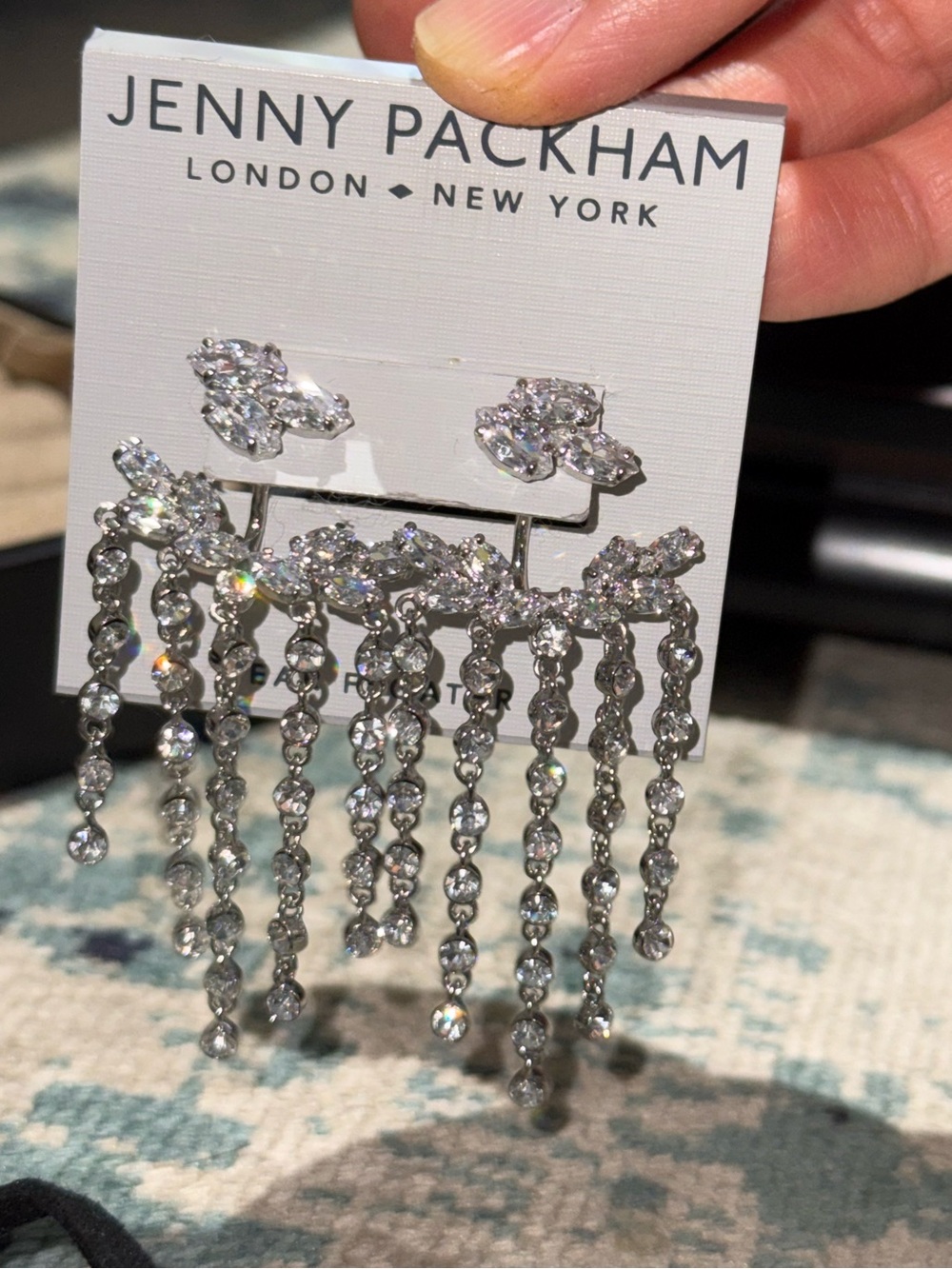 Jenny Peckham crystal chandelier earrings